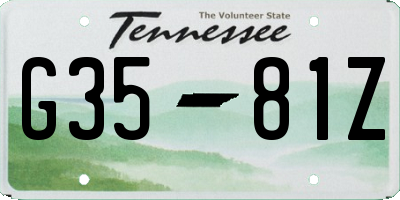 TN license plate G3581Z