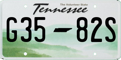 TN license plate G3582S