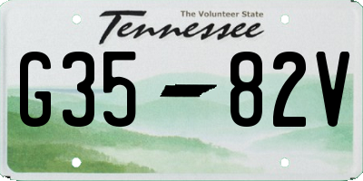 TN license plate G3582V