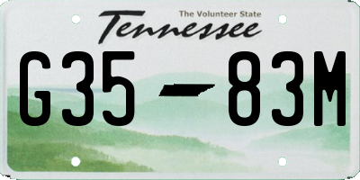 TN license plate G3583M