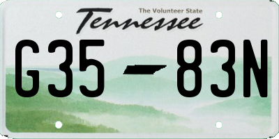 TN license plate G3583N