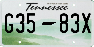 TN license plate G3583X
