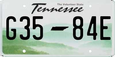 TN license plate G3584E