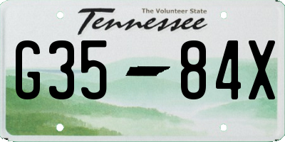 TN license plate G3584X