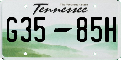 TN license plate G3585H