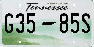 TN license plate G3585S