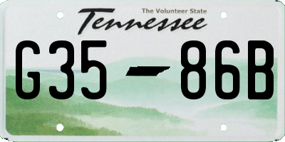 TN license plate G3586B