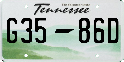 TN license plate G3586D