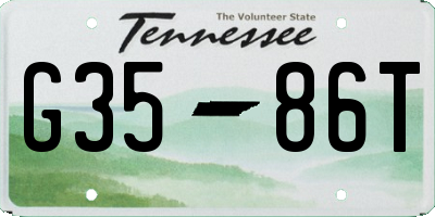 TN license plate G3586T