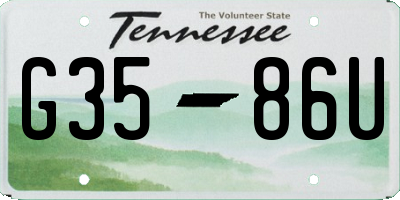 TN license plate G3586U