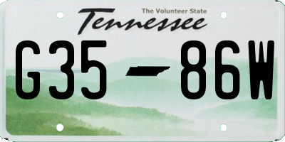 TN license plate G3586W