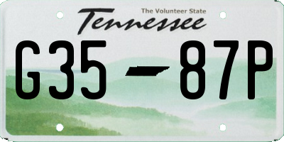 TN license plate G3587P