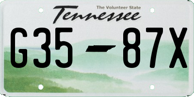 TN license plate G3587X