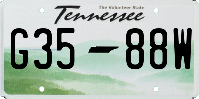 TN license plate G3588W