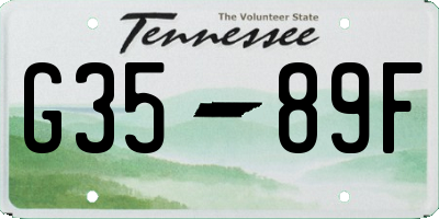 TN license plate G3589F