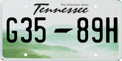 TN license plate G3589H
