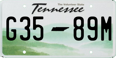 TN license plate G3589M