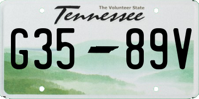 TN license plate G3589V