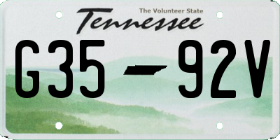 TN license plate G3592V