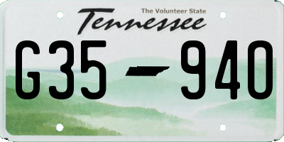 TN license plate G3594O