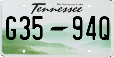 TN license plate G3594Q