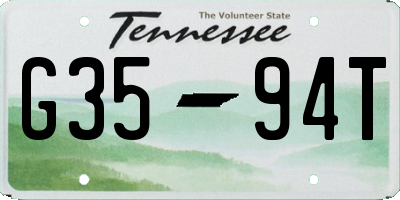 TN license plate G3594T