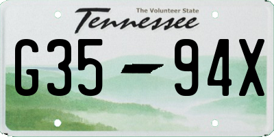 TN license plate G3594X