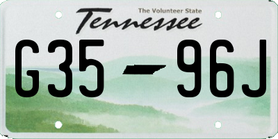 TN license plate G3596J