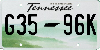 TN license plate G3596K