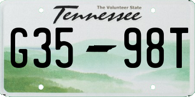 TN license plate G3598T