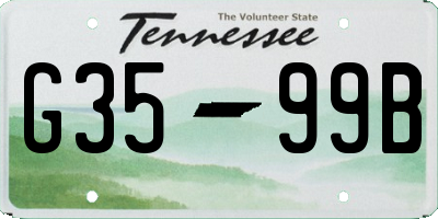 TN license plate G3599B