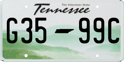 TN license plate G3599C