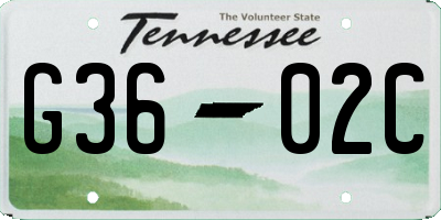 TN license plate G3602C