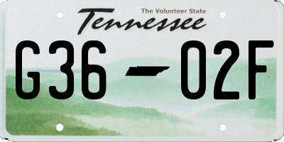 TN license plate G3602F
