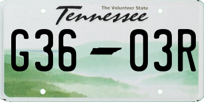 TN license plate G3603R