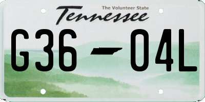 TN license plate G3604L