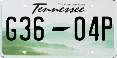 TN license plate G3604P