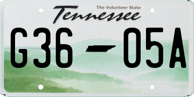 TN license plate G3605A