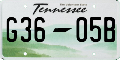 TN license plate G3605B