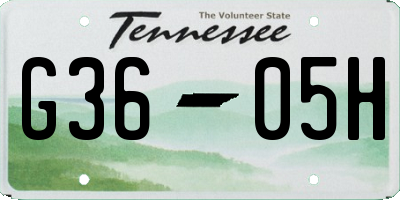 TN license plate G3605H