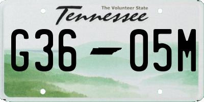 TN license plate G3605M
