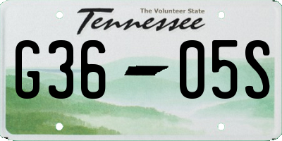 TN license plate G3605S