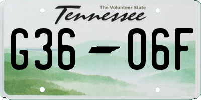 TN license plate G3606F