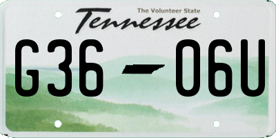 TN license plate G3606U
