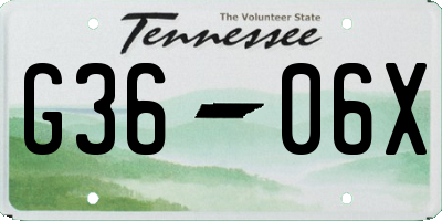 TN license plate G3606X