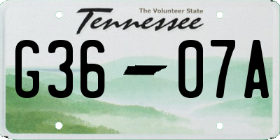 TN license plate G3607A