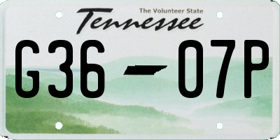 TN license plate G3607P