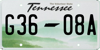 TN license plate G3608A