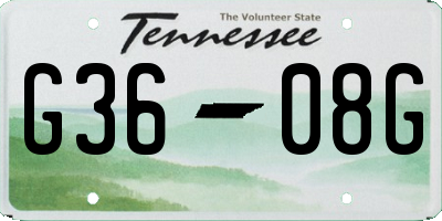 TN license plate G3608G