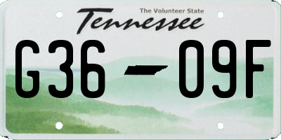 TN license plate G3609F